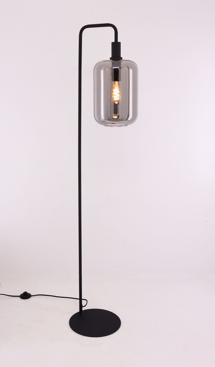 Vloerlamp - mat zwart - 155cm