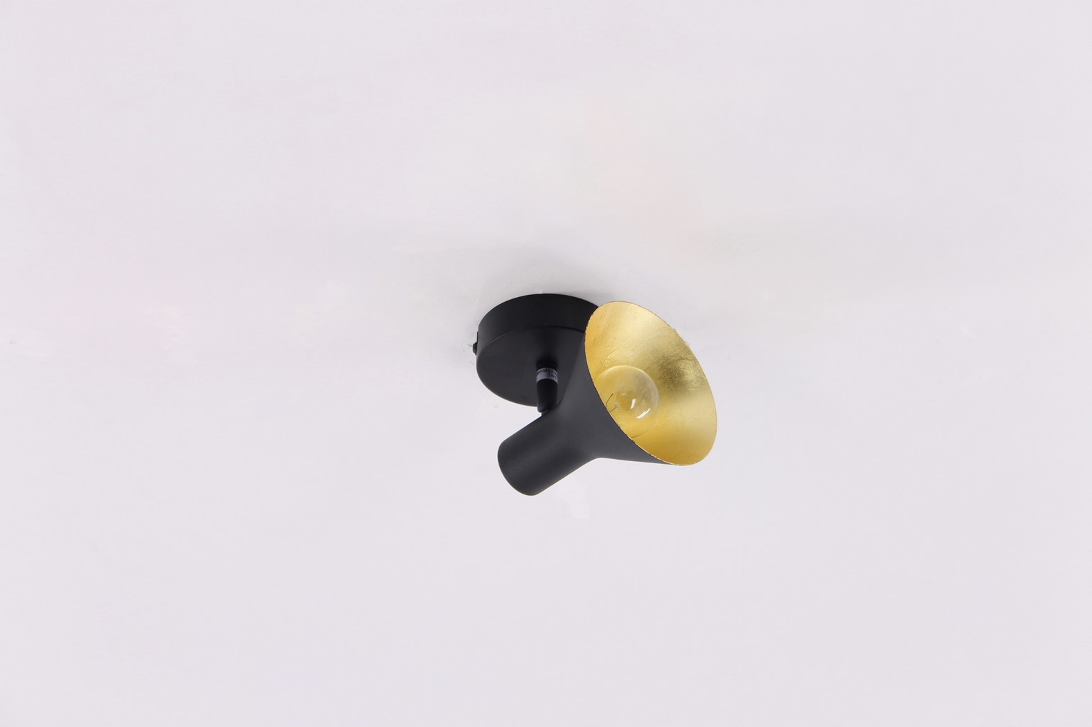 Opbouwspot zwart met goud 1-lichts 38531 Opbouwspot zwart met goud 1-lichts 38531
