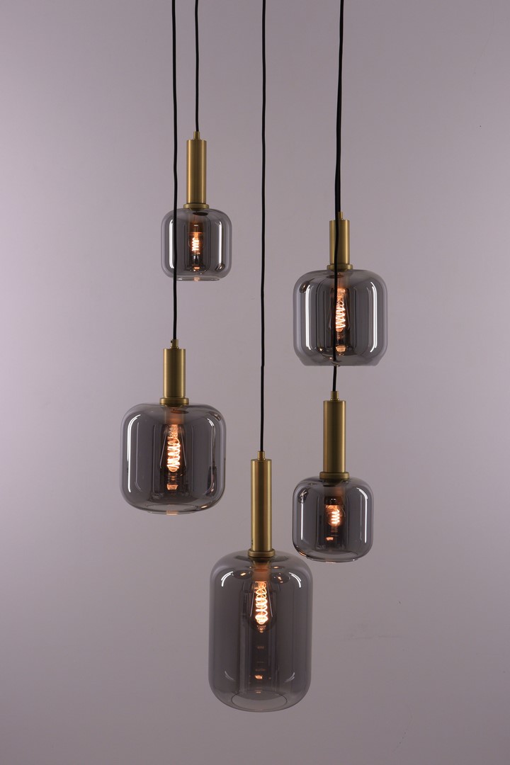 Hanglamp/Videlamp 5-lichts smoke 43120 Hanglamp/Videlamp 5-lichts smoke 43120