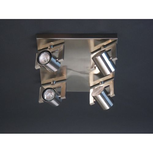 Opbouwspot rvs 4-lichts vierkant LED 39528 Opbouwspot rvs 4-lichts vierkant LED 39528