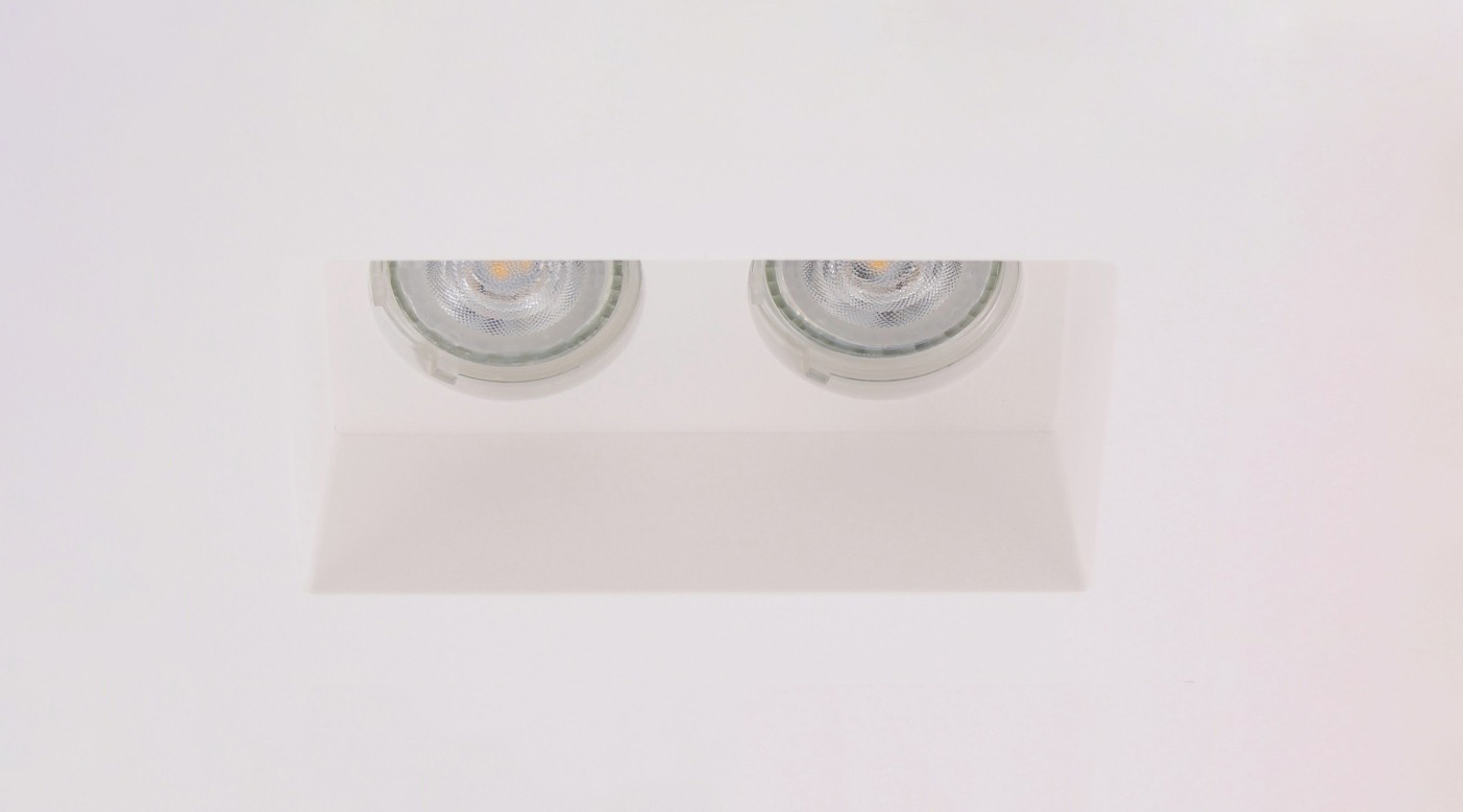 Trimless inbouwspot rechthoek wit 2-lichts 40527 Trimless inbouwspot rechthoek wit 2-lichts 40527