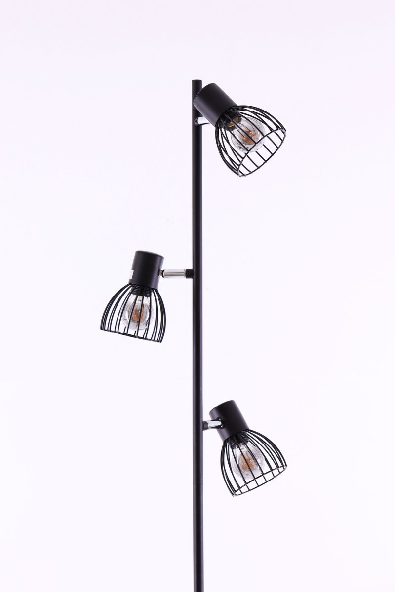 Vloerlamp - 3 richtbare spotjes - opengewerkt draad 43857 Vloerlamp - 3 richtbare spotjes - opengewerkt draad 43857
