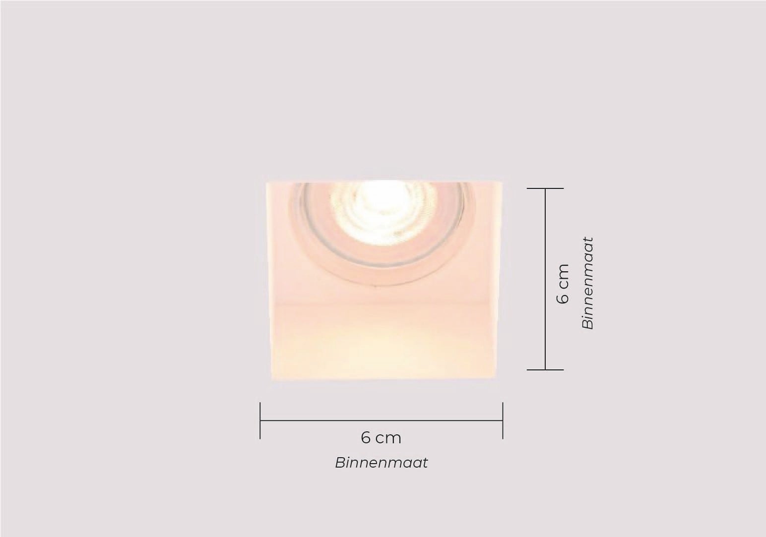 Trimless inbouwspot vierkant wit 6x6 cm 41820 Trimless inbouwspot vierkant wit 6x6 cm 41820