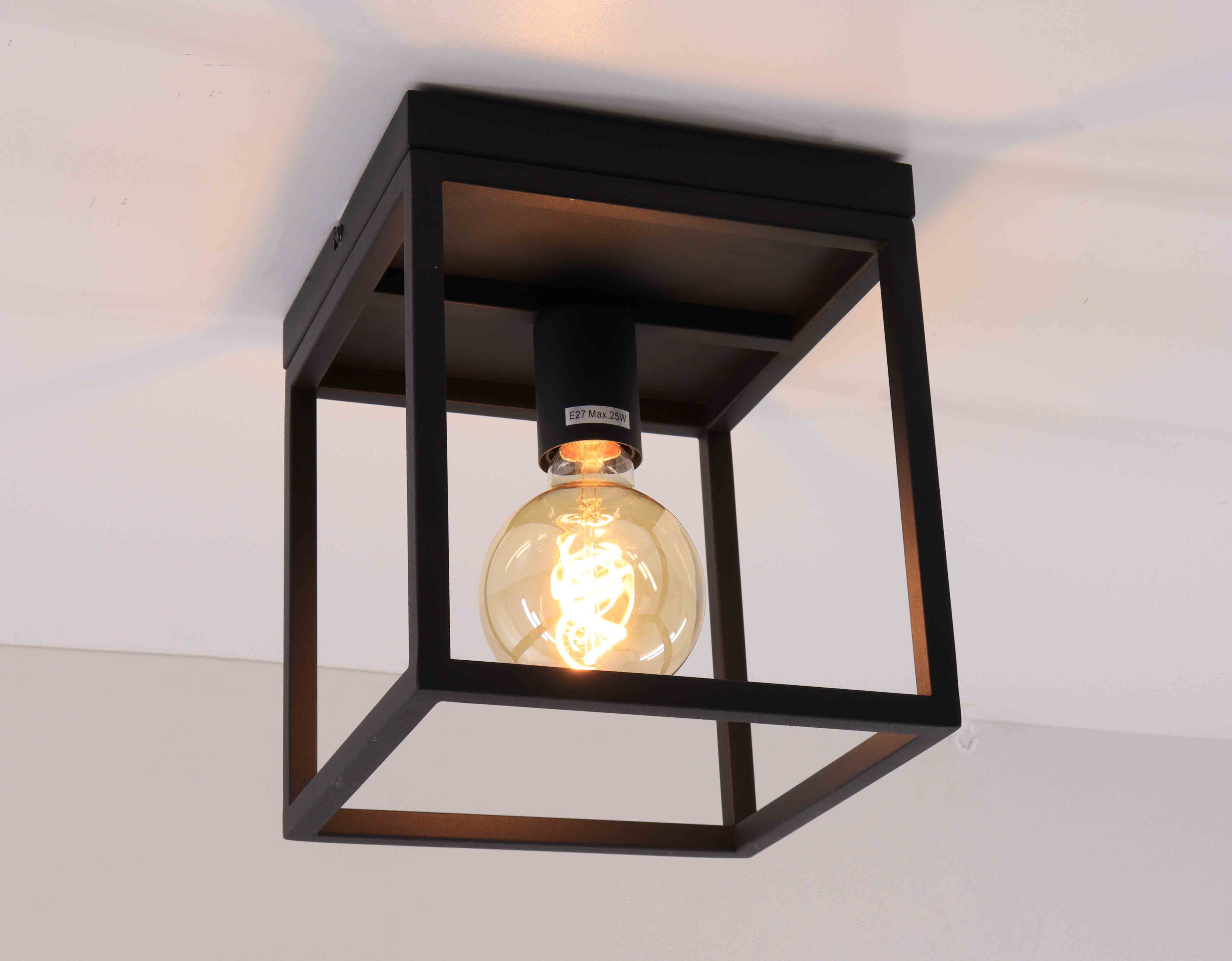 Moderne plafondlamp Kubus zwart 43083 Moderne plafondlamp Kubus zwart 43083