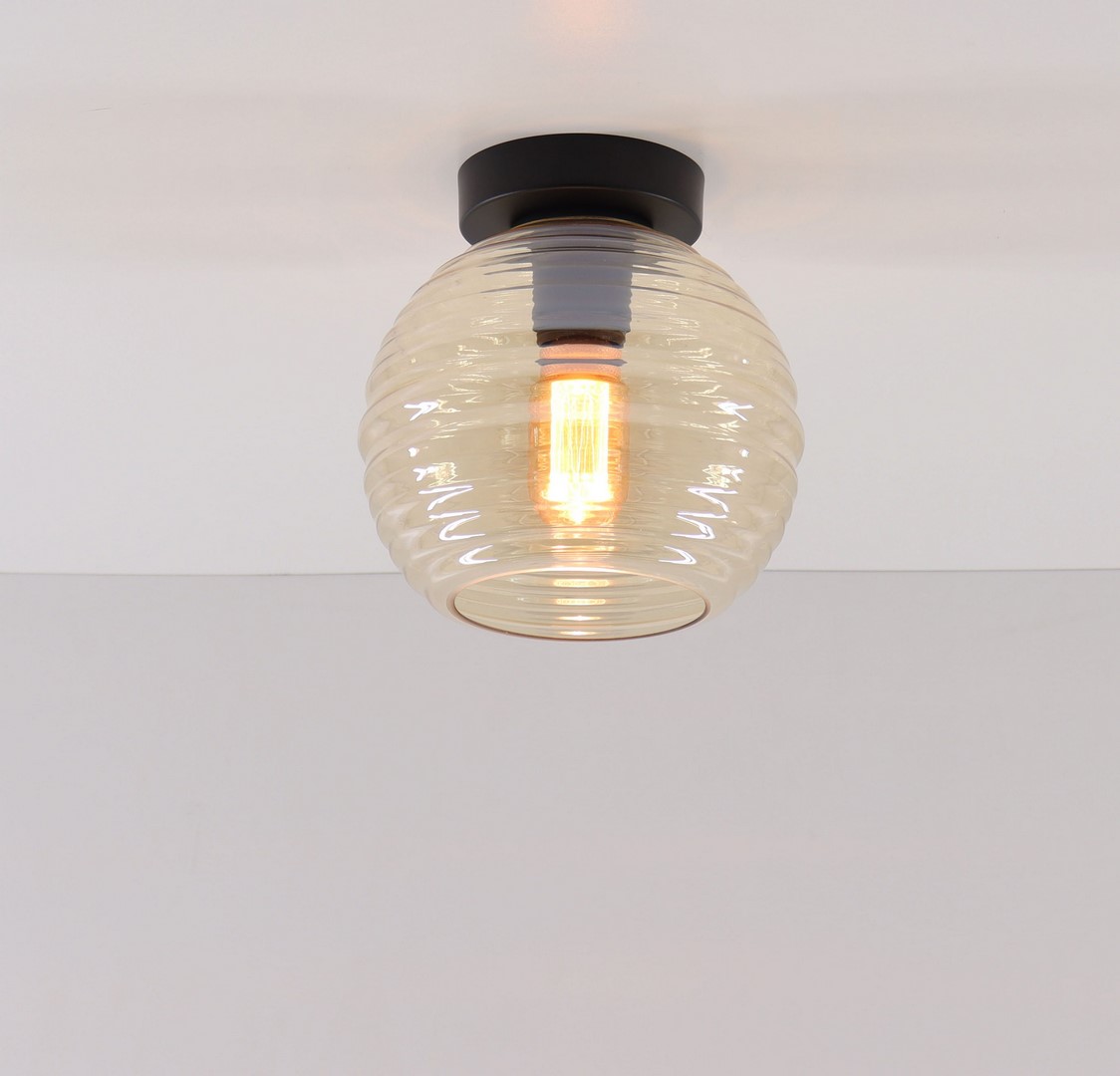 Plafondlamp amber bol goud zwart 50057 Plafondlamp amber bol goud zwart 50057