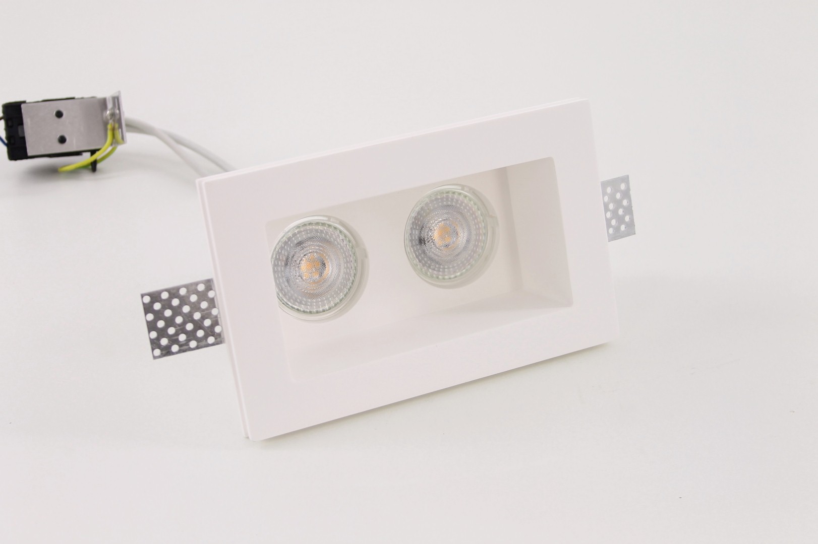 Trimless inbouwspot rechthoek wit 2-lichts 40527 Trimless inbouwspot rechthoek wit 2-lichts 40527