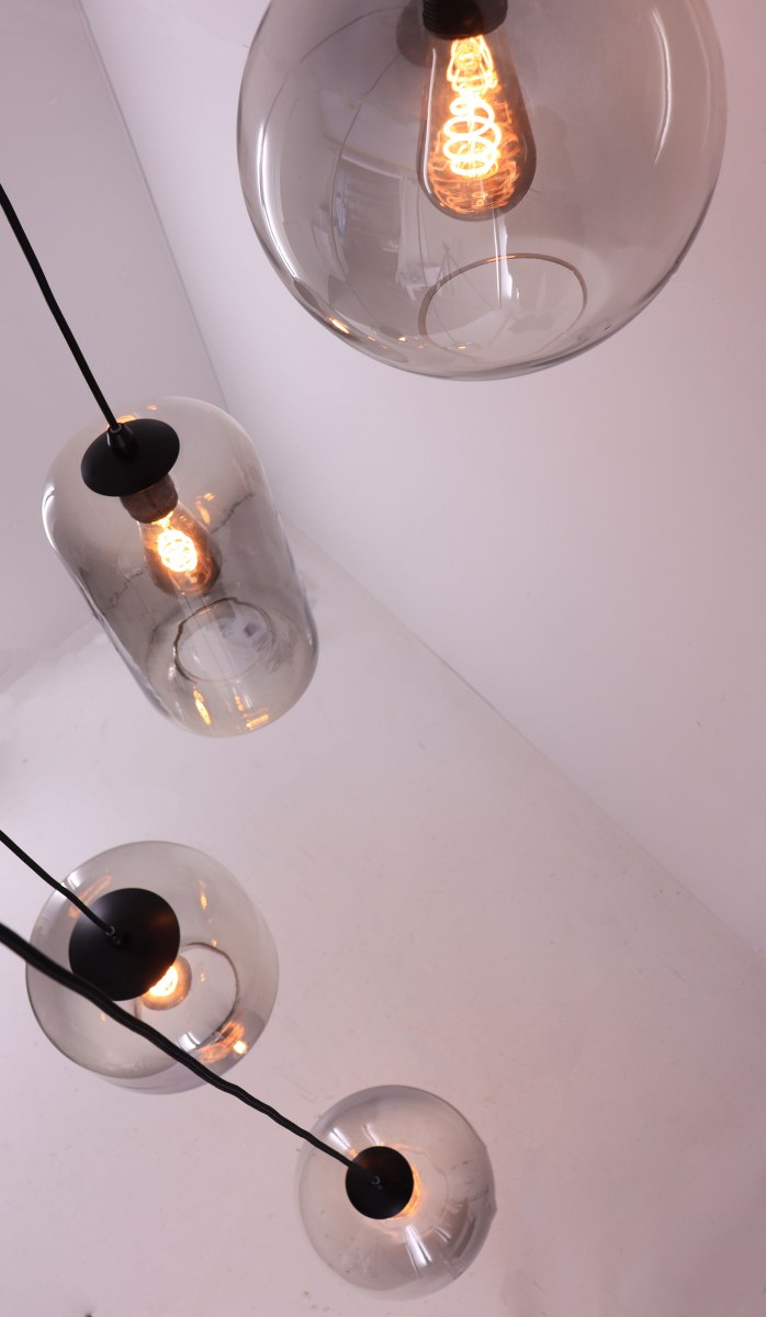 EEF Videlamp / Hanglamp Grey - getint glas - 340cm 50131VL EEF Videlamp / Hanglamp Grey - getint glas - 340cm 50131VL