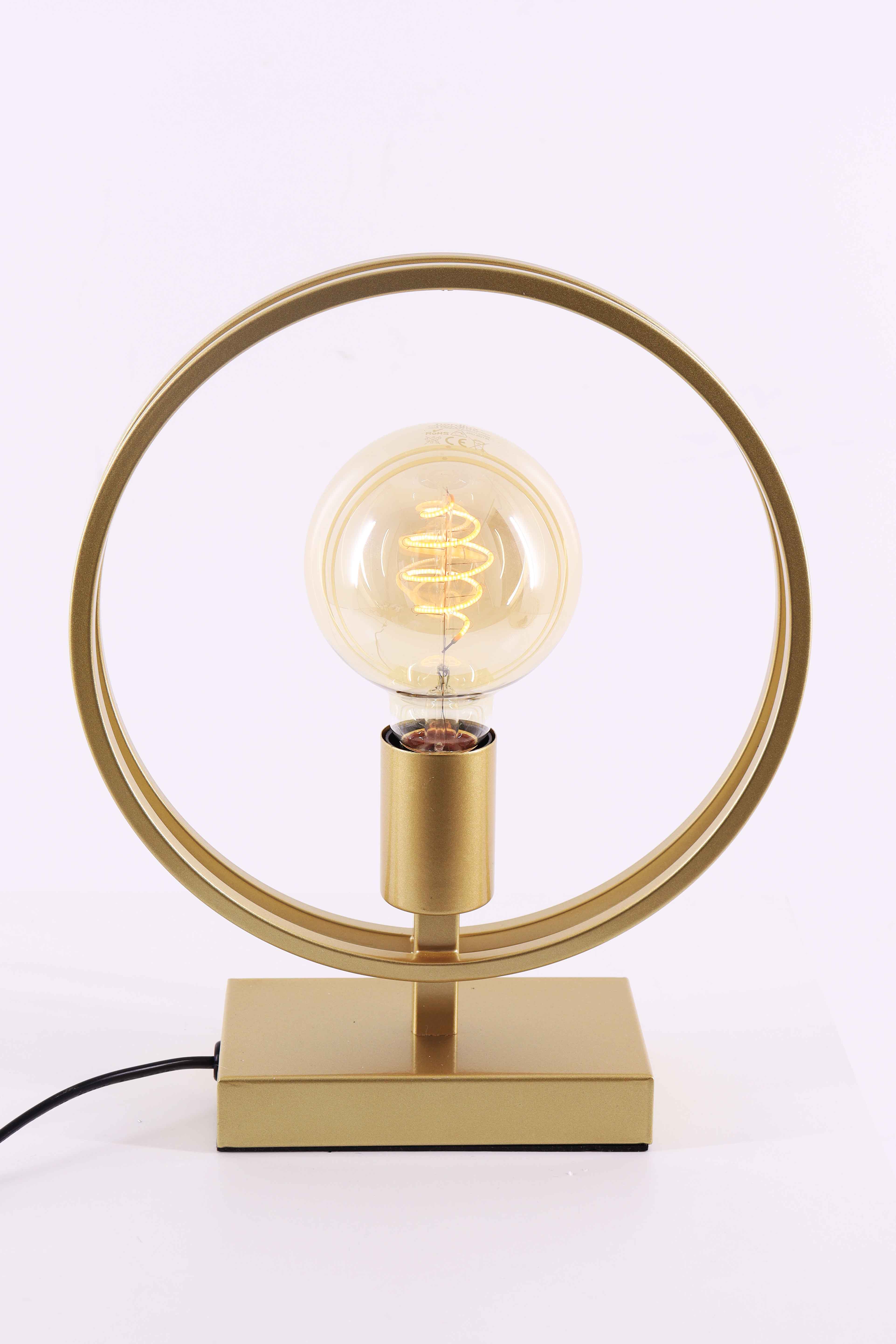 Tafellamp 2ringen - goud - hoogte 30cm 61081 Tafellamp 2ringen - goud - hoogte 30cm 61081