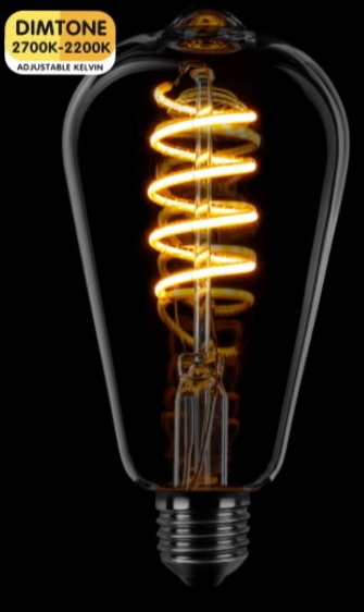 Transistor eetpatroon lening Led lamp 8 watt dimtone helder glas E27 2700-2200K
