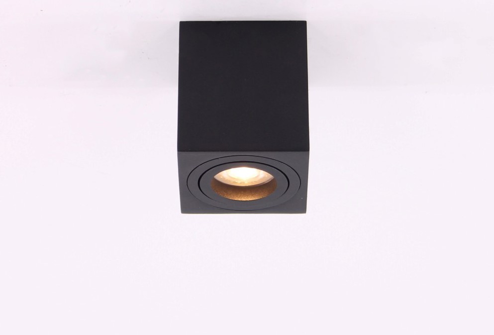 Opbouwspot zwart vierkant 40968 Opbouwspot zwart vierkant 40968