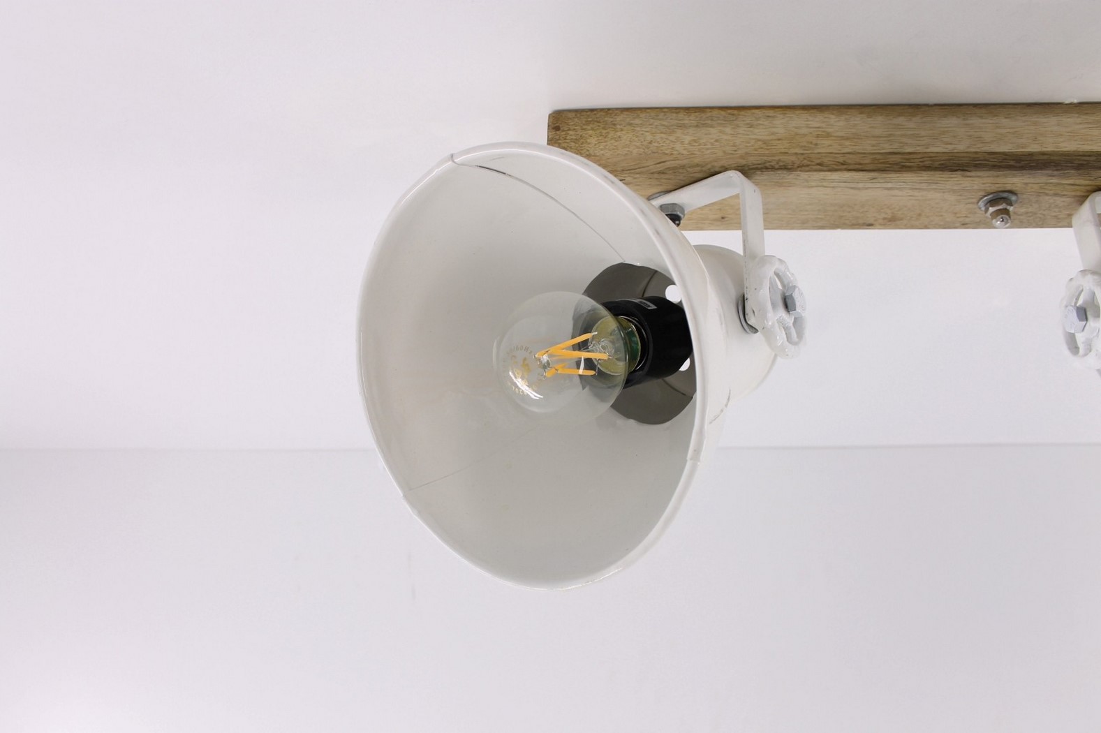Opbouwspot 3-lichts wit met hout 39006 Opbouwspot 3-lichts wit met hout 39006