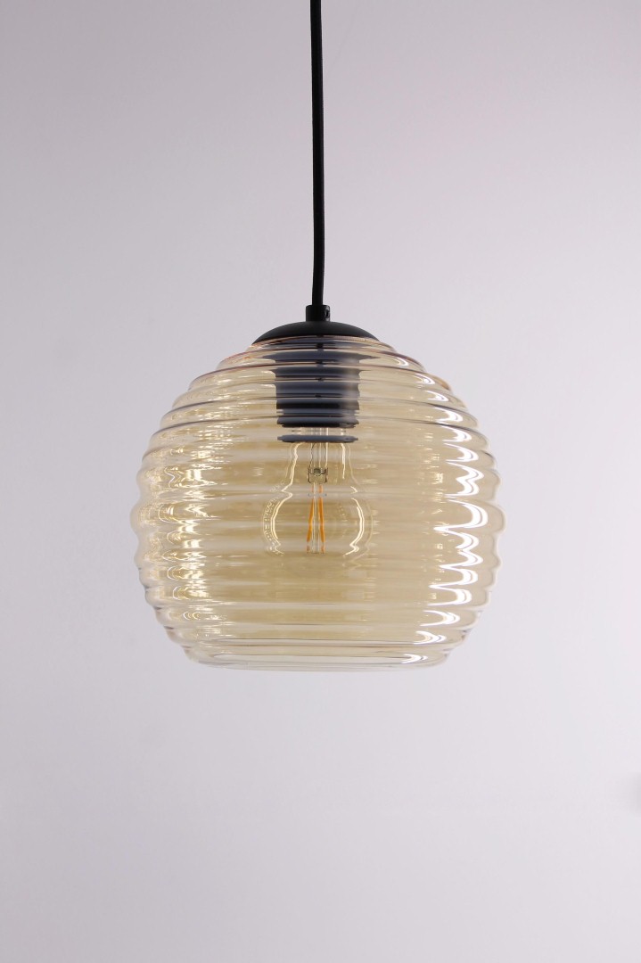 Hanglamp amberglas bol 18cm 42249 en 61132 Hanglamp amberglas bol 18cm 42249 en 61132