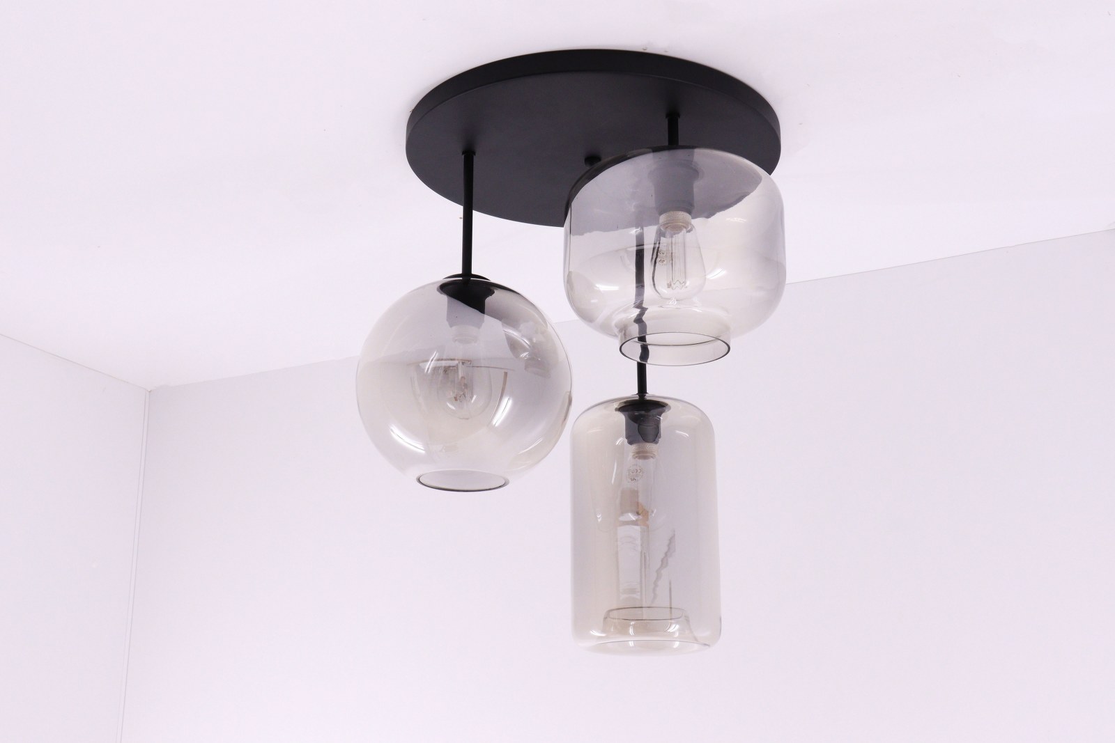 Plafondlamp 3 glazen - Grey glas 42560+GR Plafondlamp 3 glazen - Grey glas 42560+GR