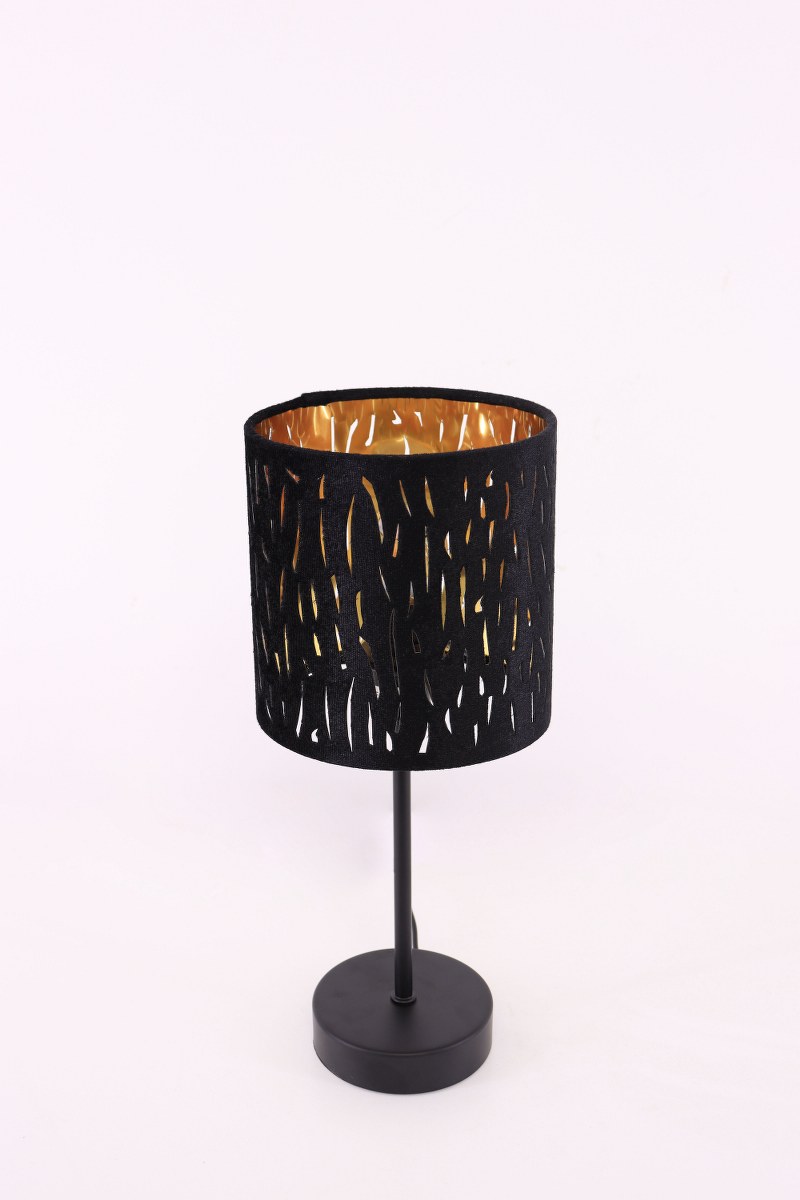 Tafellamp Zwart met goud velvet 43483 Tafellamp Zwart met goud velvet 43483