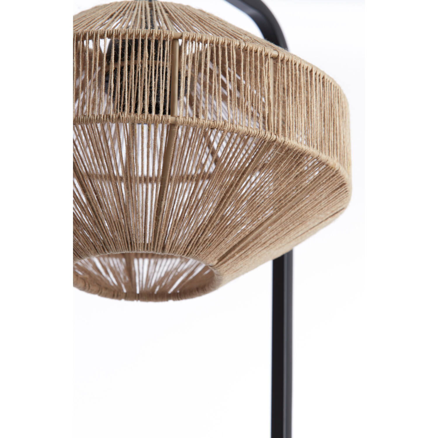 Tafellamp naturel touw - zwart armatuur - hoogte 26cm 45305 Tafellamp naturel touw - zwart armatuur - hoogte 26cm 45305
