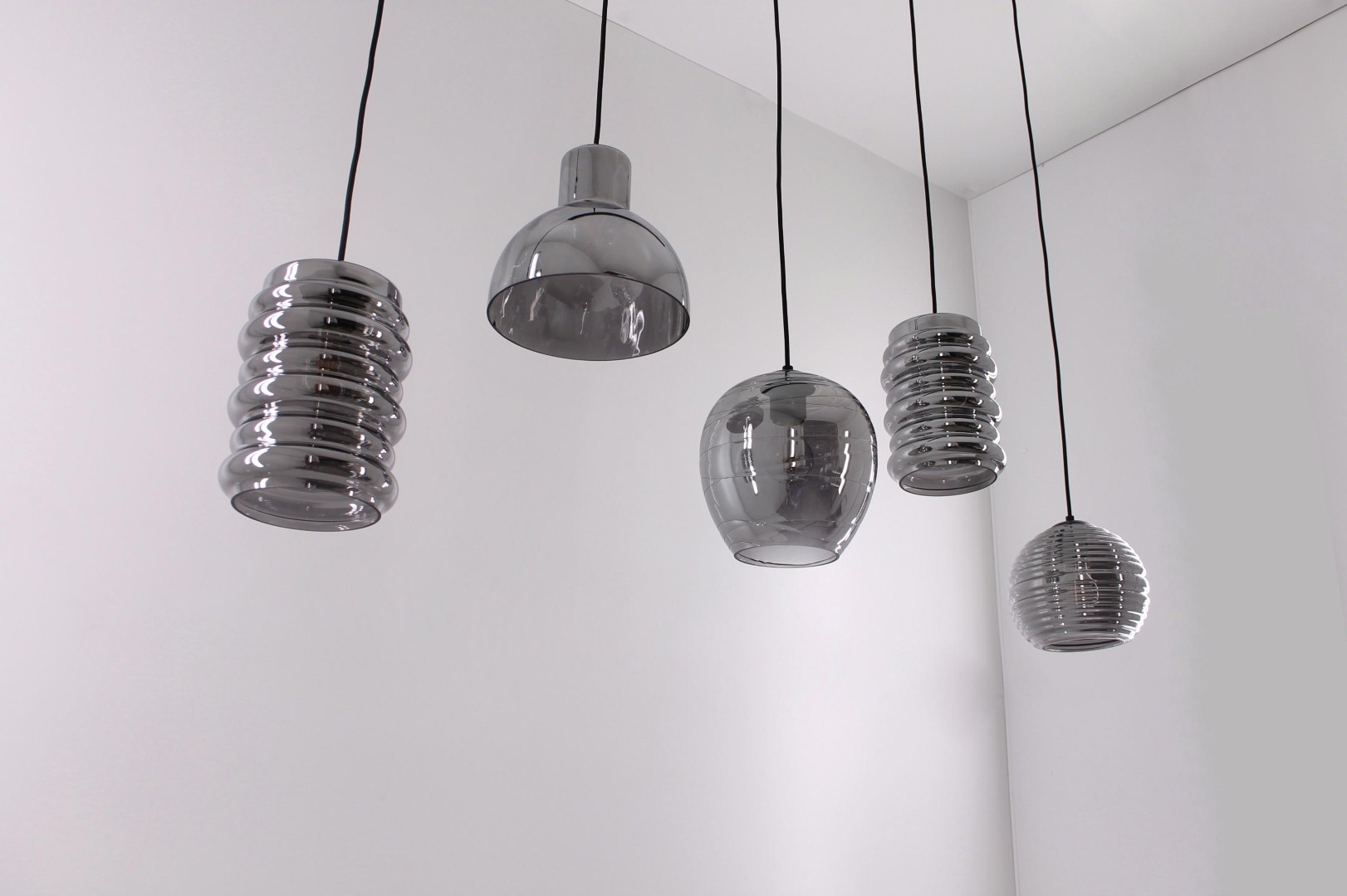 Hanglamp rookglazen 5-lichts 125cm 42348 en glas Hanglamp rookglazen 5-lichts 125cm 42348 en glas