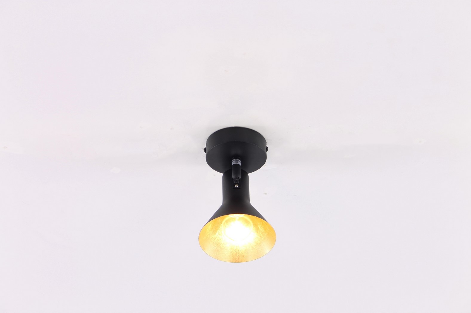 Opbouwspot zwart met goud 1-lichts 38531 Opbouwspot zwart met goud 1-lichts 38531