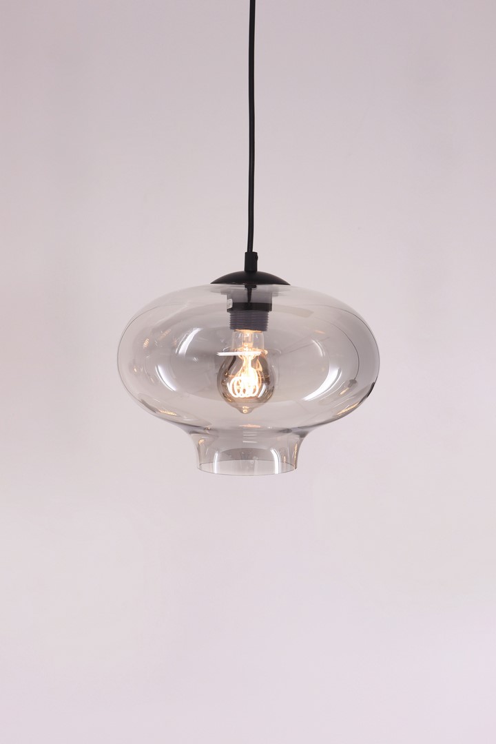 Hanglamp - getint grijs glas - ufo model ø28cm