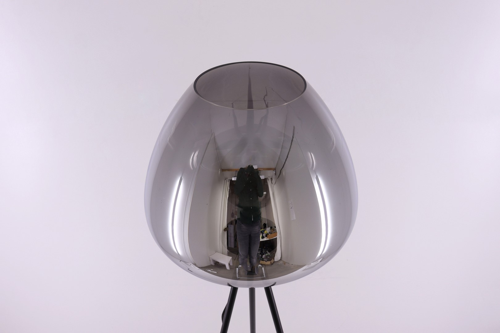 Vloerlamp 3-poot zwart | smoke glas 43516 Vloerlamp 3-poot zwart | smoke glas 43516