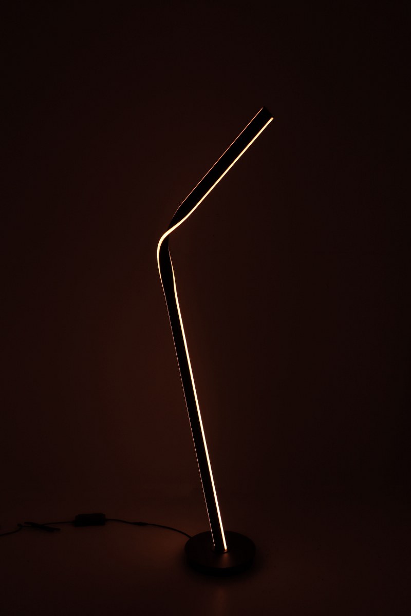 elektrode herder Ontkennen Design vloerlamp - zwart gebogen LED - 180cm