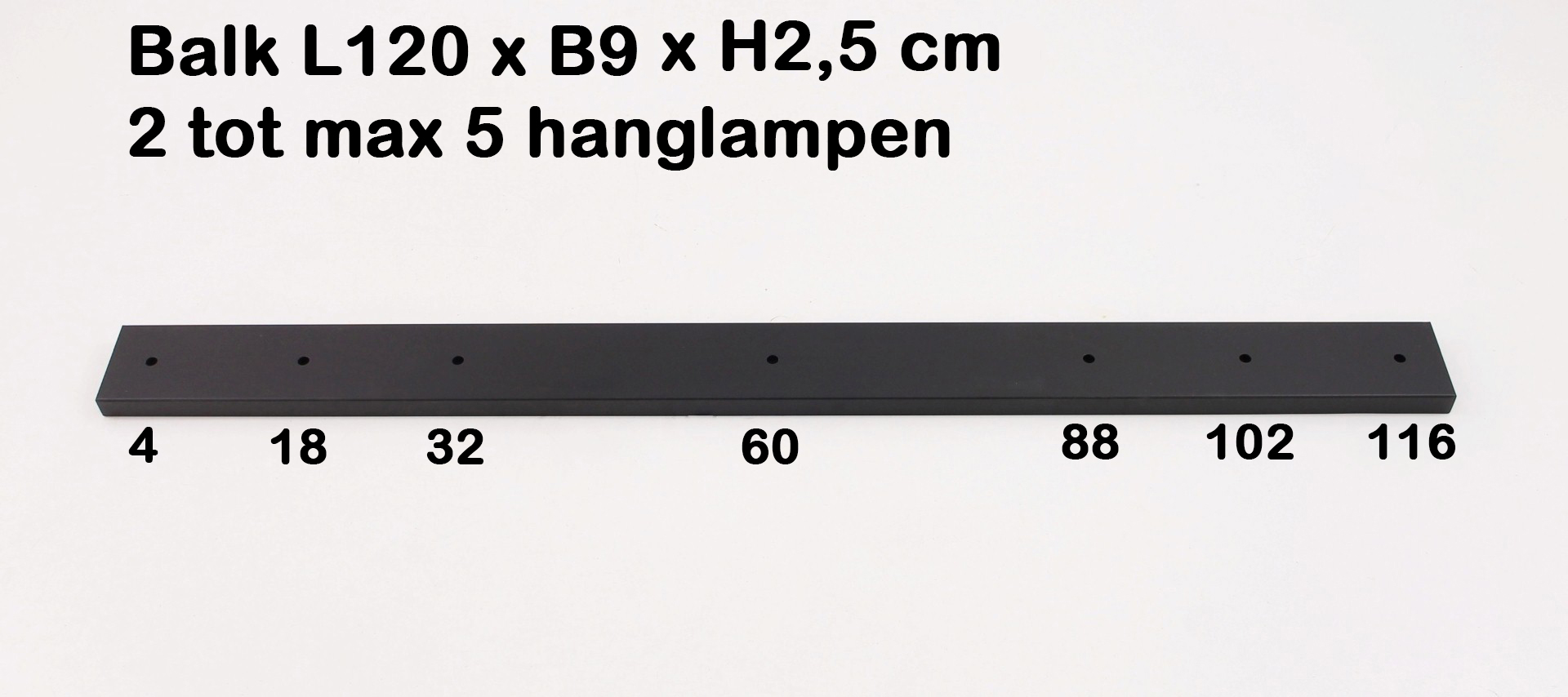 Plafondbalk zwart 120cm 40416 Plafondbalk zwart 120cm 40416