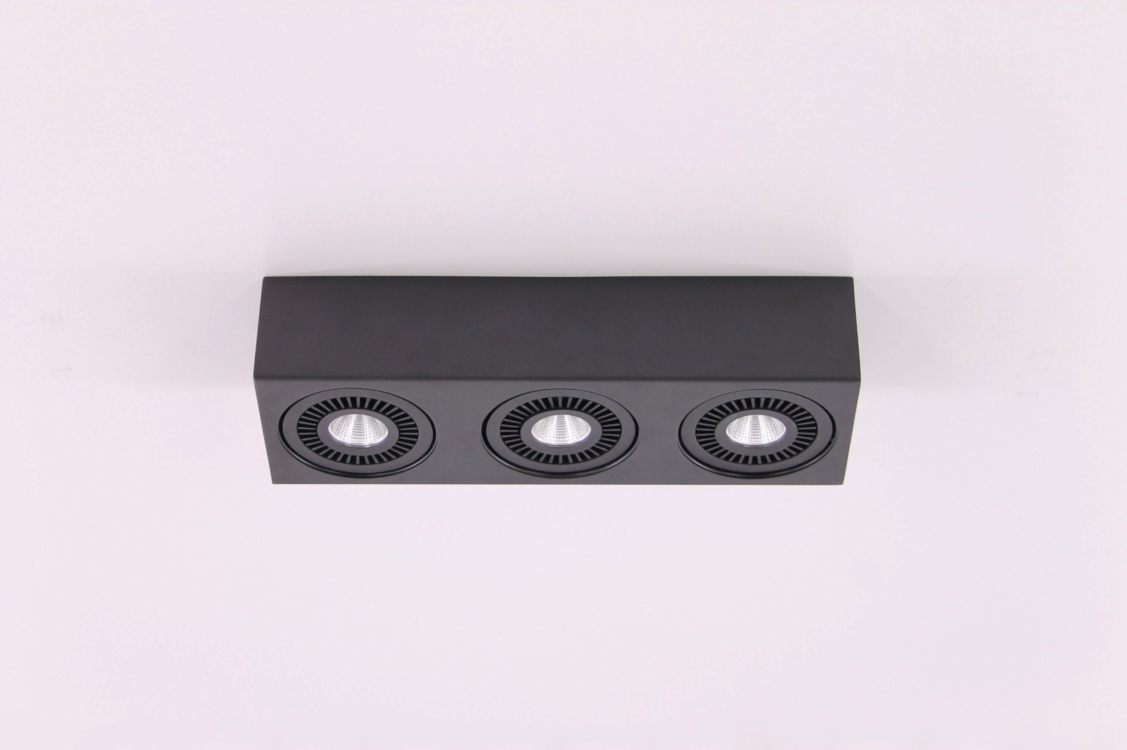 Opbouwspot zwart rechthoek 3-lichts LED 40899 Opbouwspot zwart rechthoek 3-lichts LED 40899