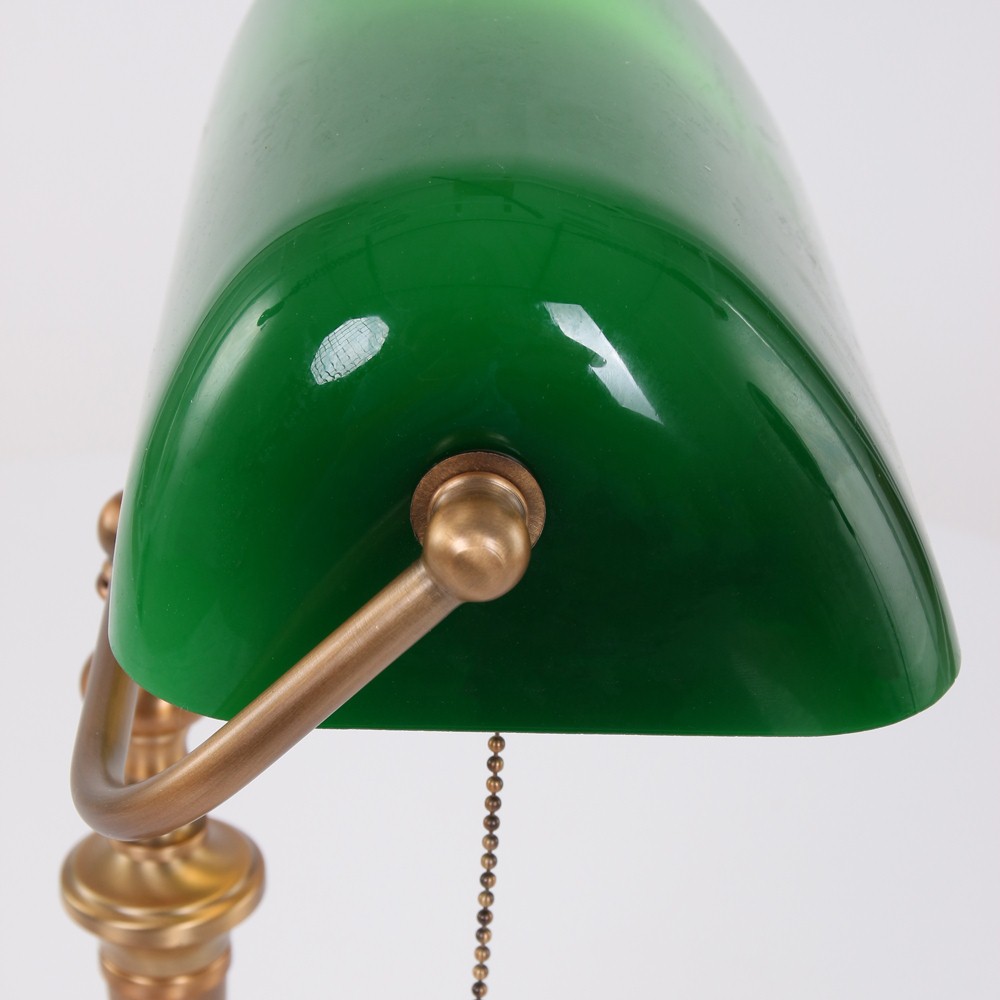 Bankierslamp / Notarislamp brons met groen 42858 Bankierslamp / Notarislamp brons met groen 42858