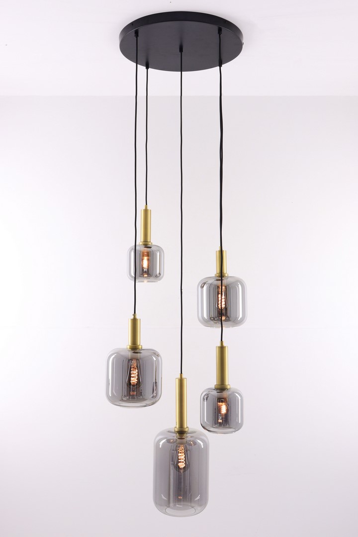 Hanglamp/Videlamp 5-lichts smoke 43120 Hanglamp/Videlamp 5-lichts smoke 43120