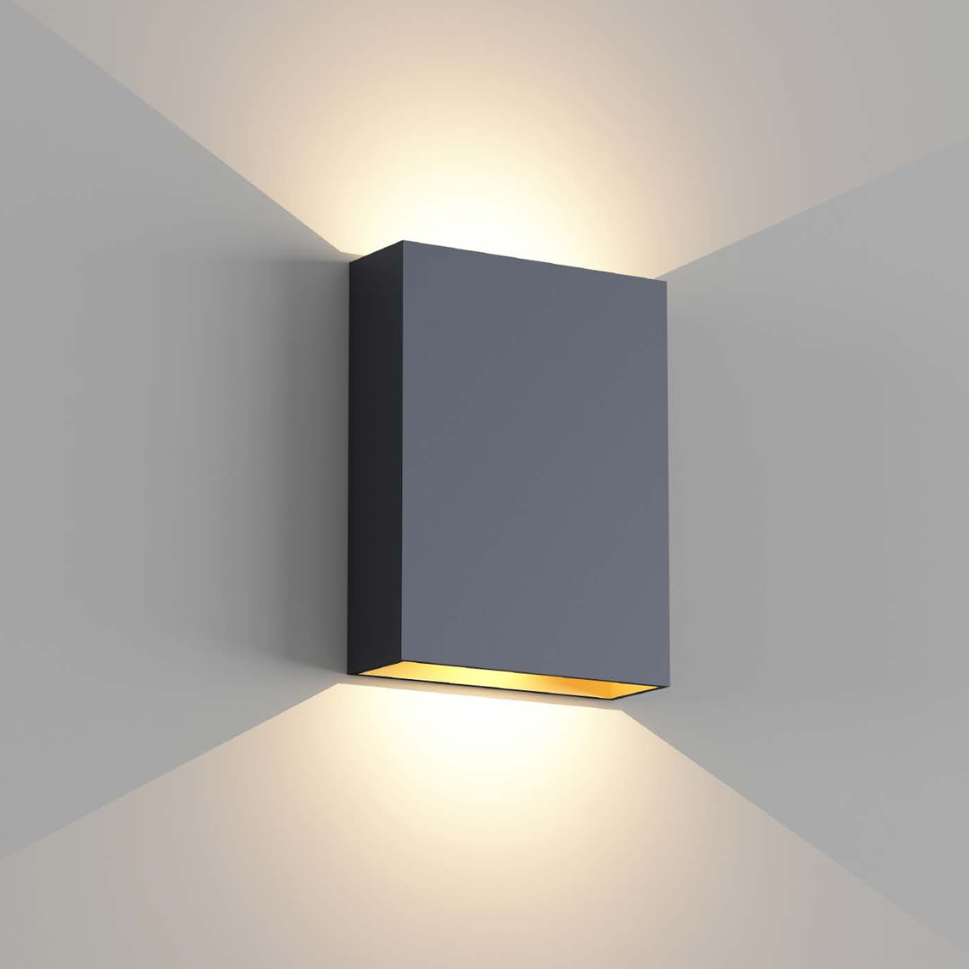 Wandlamp Memphis Zwart Goud - Up & Down LED SW10275 Wandlamp Memphis Zwart Goud - Up & Down LED SW10275