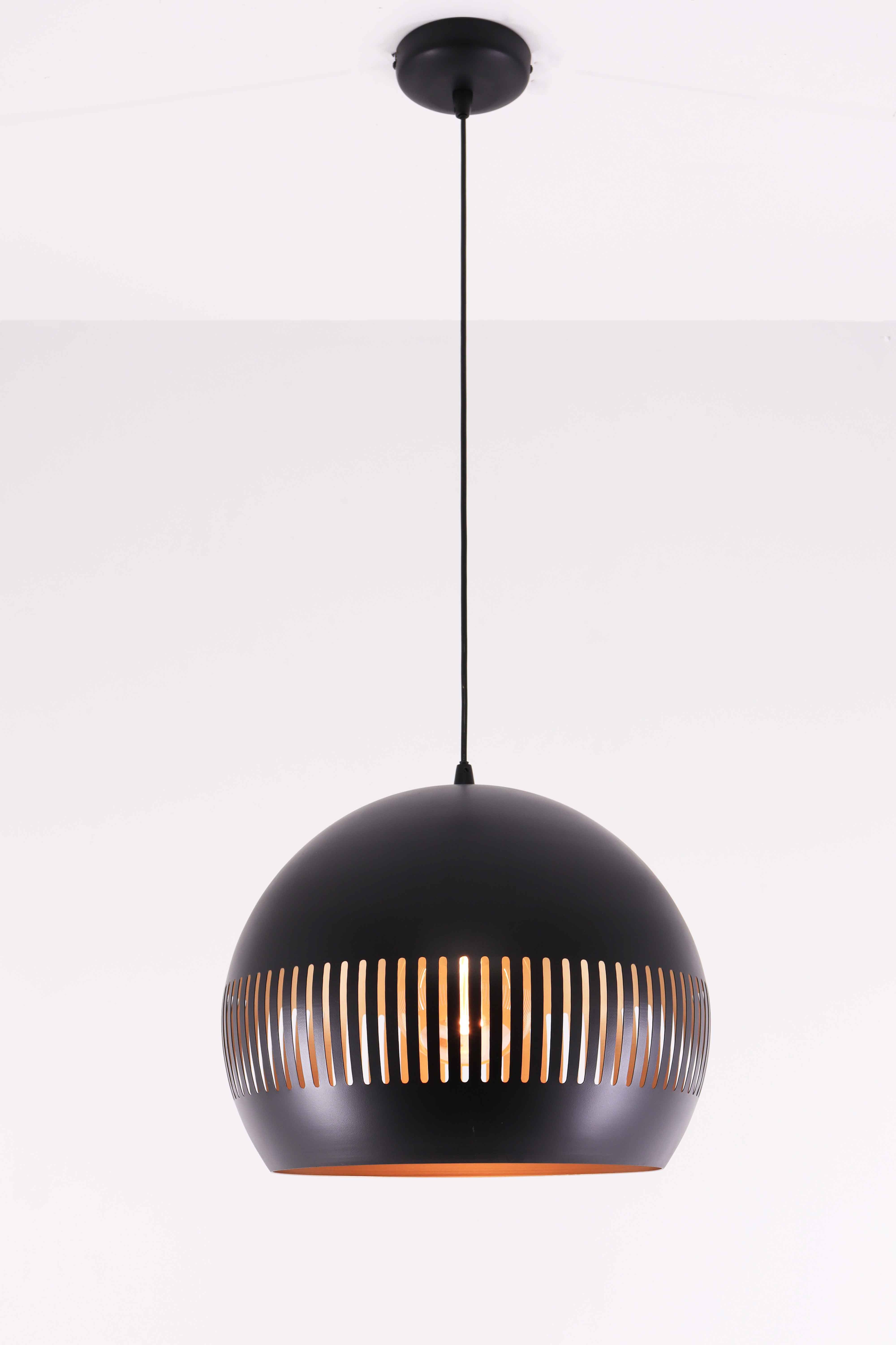 Hanglamp zwart met gouden binnenkant - 40cm 44594 Hanglamp zwart met gouden binnenkant - 40cm 44594