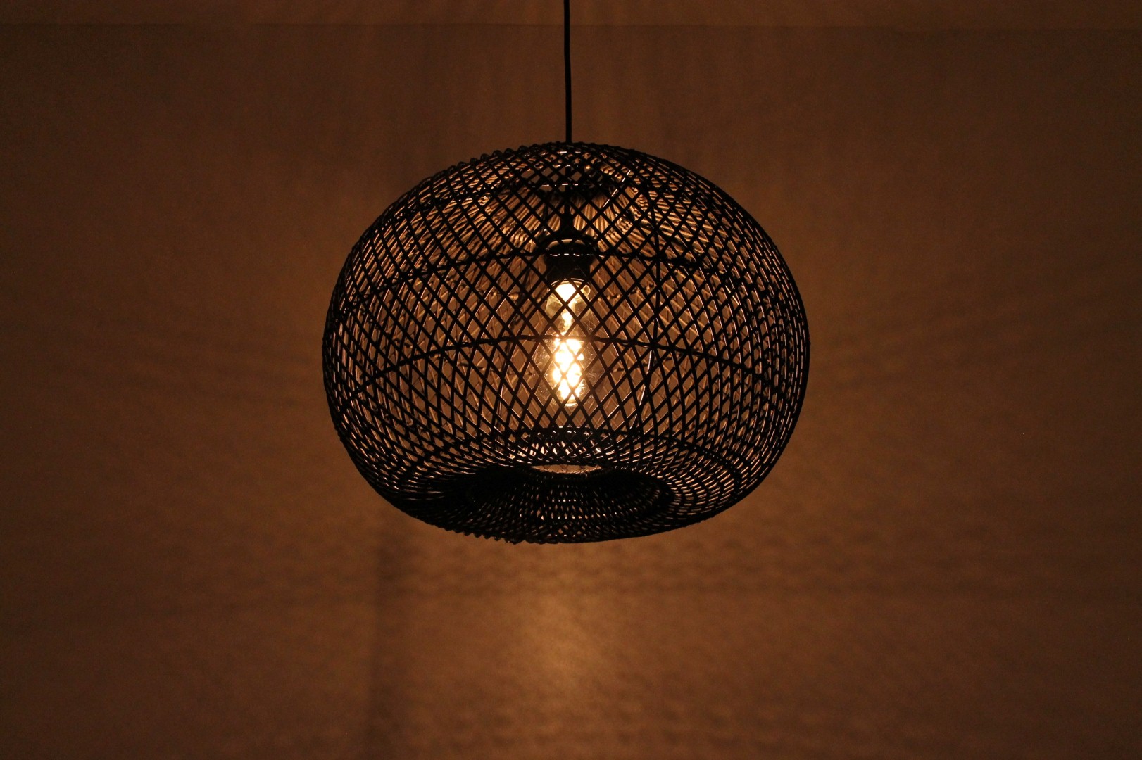 Hanglamp rotan zwart 40cm