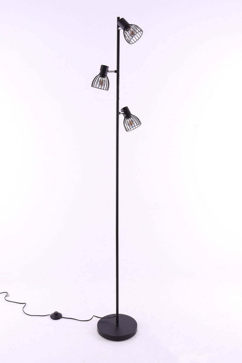 Vloerlamp - 3 richtbare spotjes - opengewerkt draad 43857 Vloerlamp - 3 richtbare spotjes - opengewerkt draad 43857