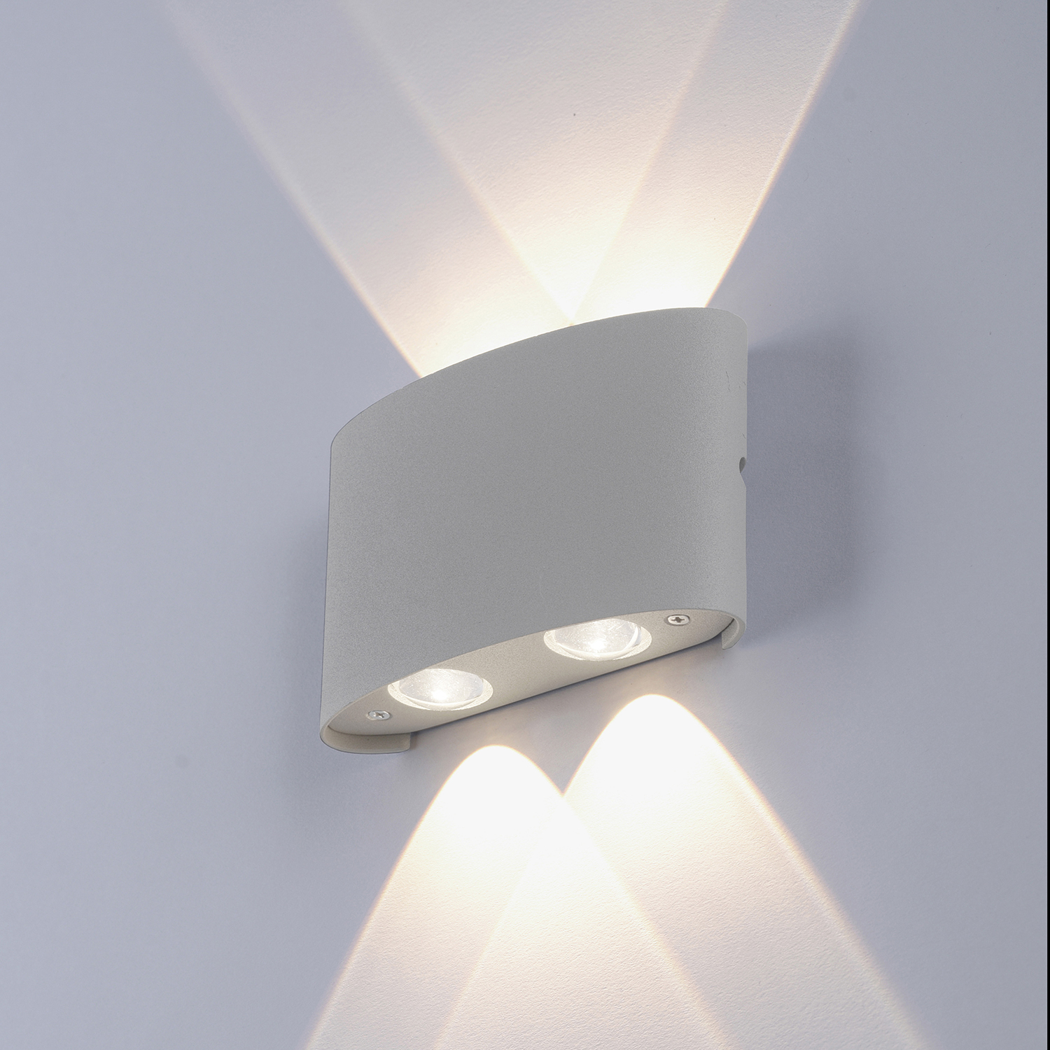 Buitenlamp wandlamp UP DOWN grijs metaal LED geïntegreerd- 4 LED 43606
