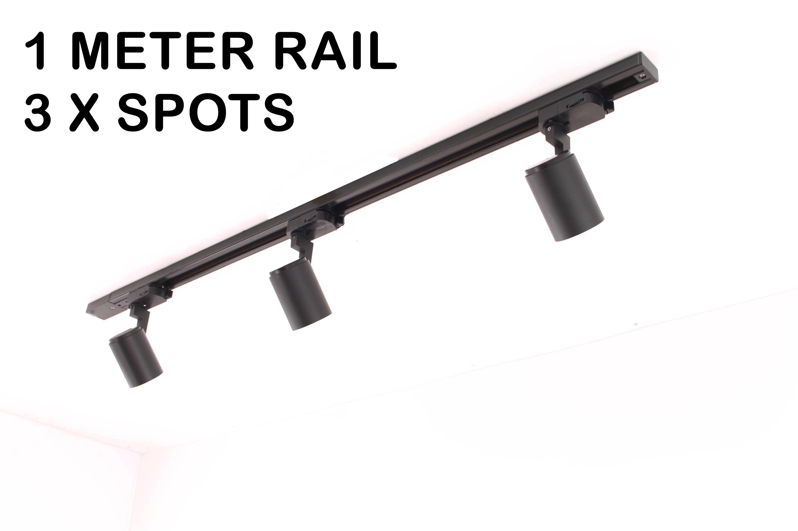 Railverlichting BASIC zwart 1 meter met 3 sport 50173 Railverlichting BASIC zwart 1 meter met 3 sport 50173