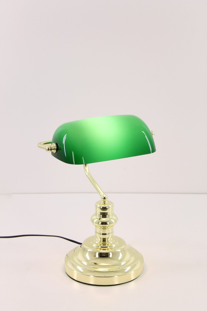 Bankierslamp Notarislamp messing met groen