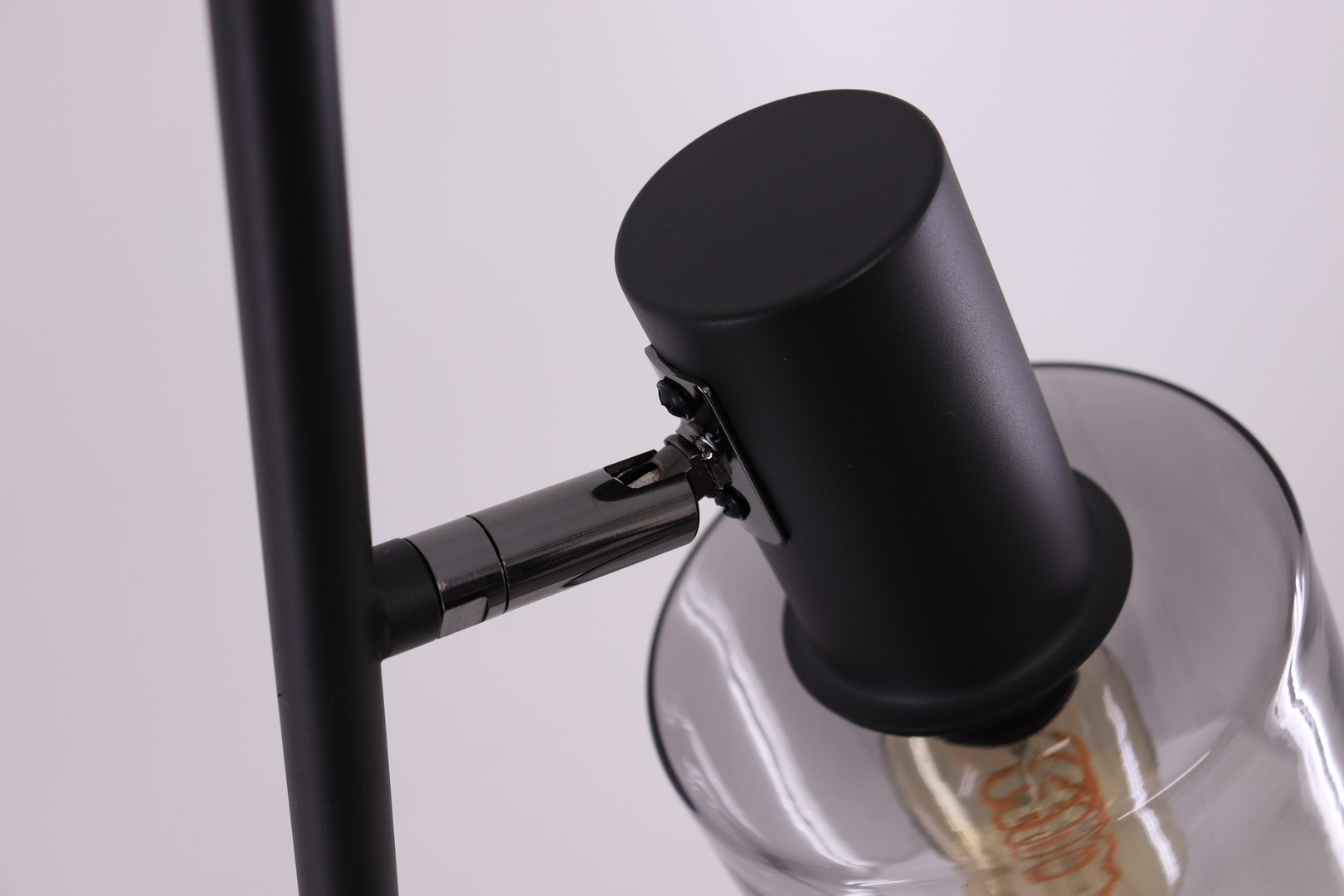 Vloerlamp 2lichts | mat zwart met rookglas 43764 Vloerlamp 2lichts | mat zwart met rookglas 43764