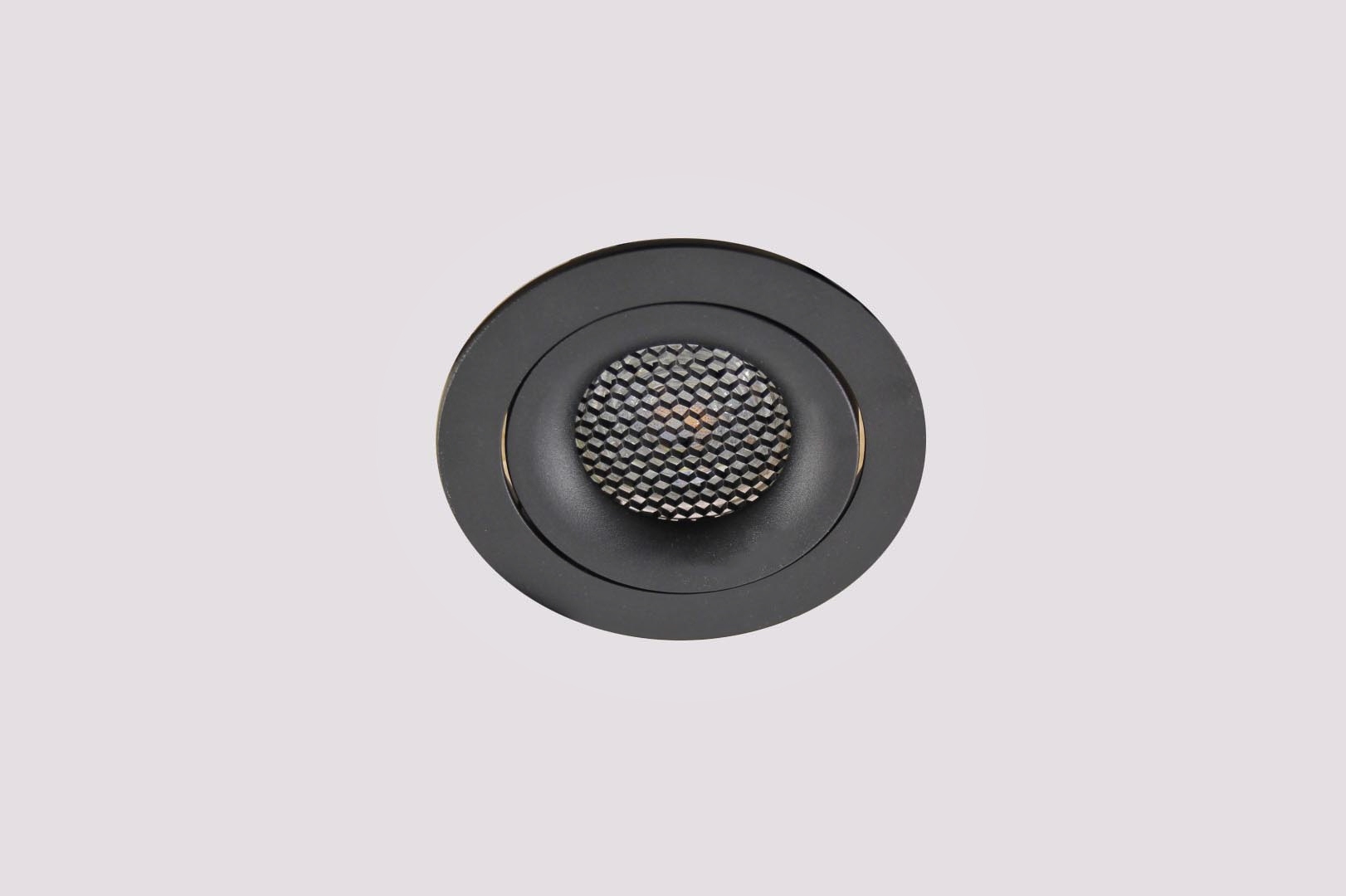 Inbouwspot rond zwart met gaas 41815 Inbouwspot rond zwart met gaas 41815