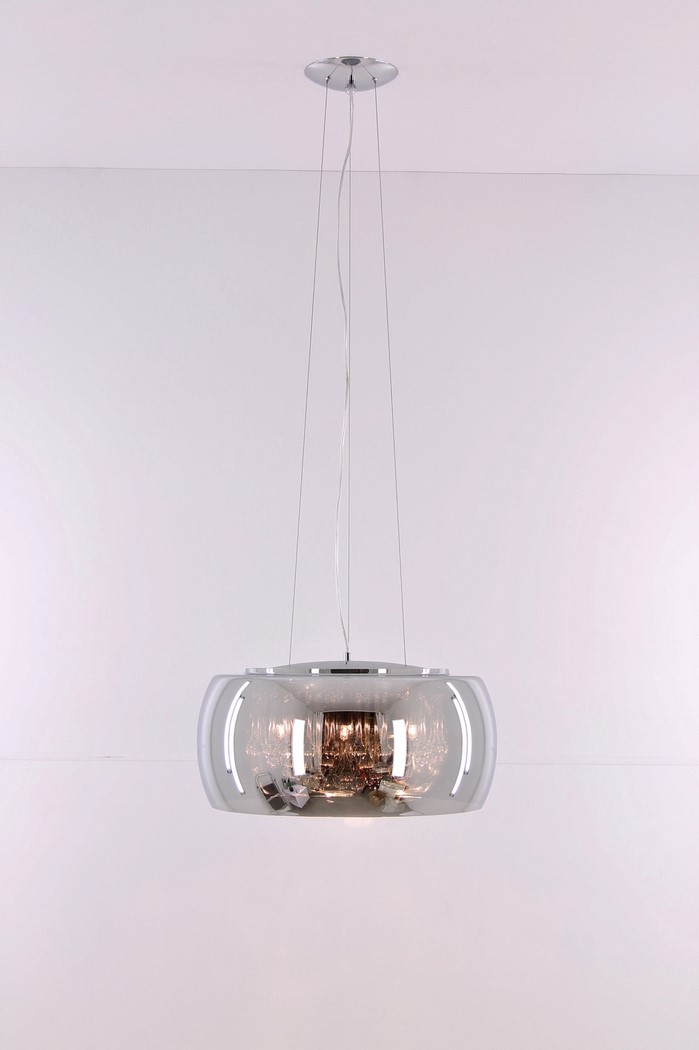 Vroegst Afdeling Syndicaat Hanglamp rookglas met glazen druppels groot 50cm