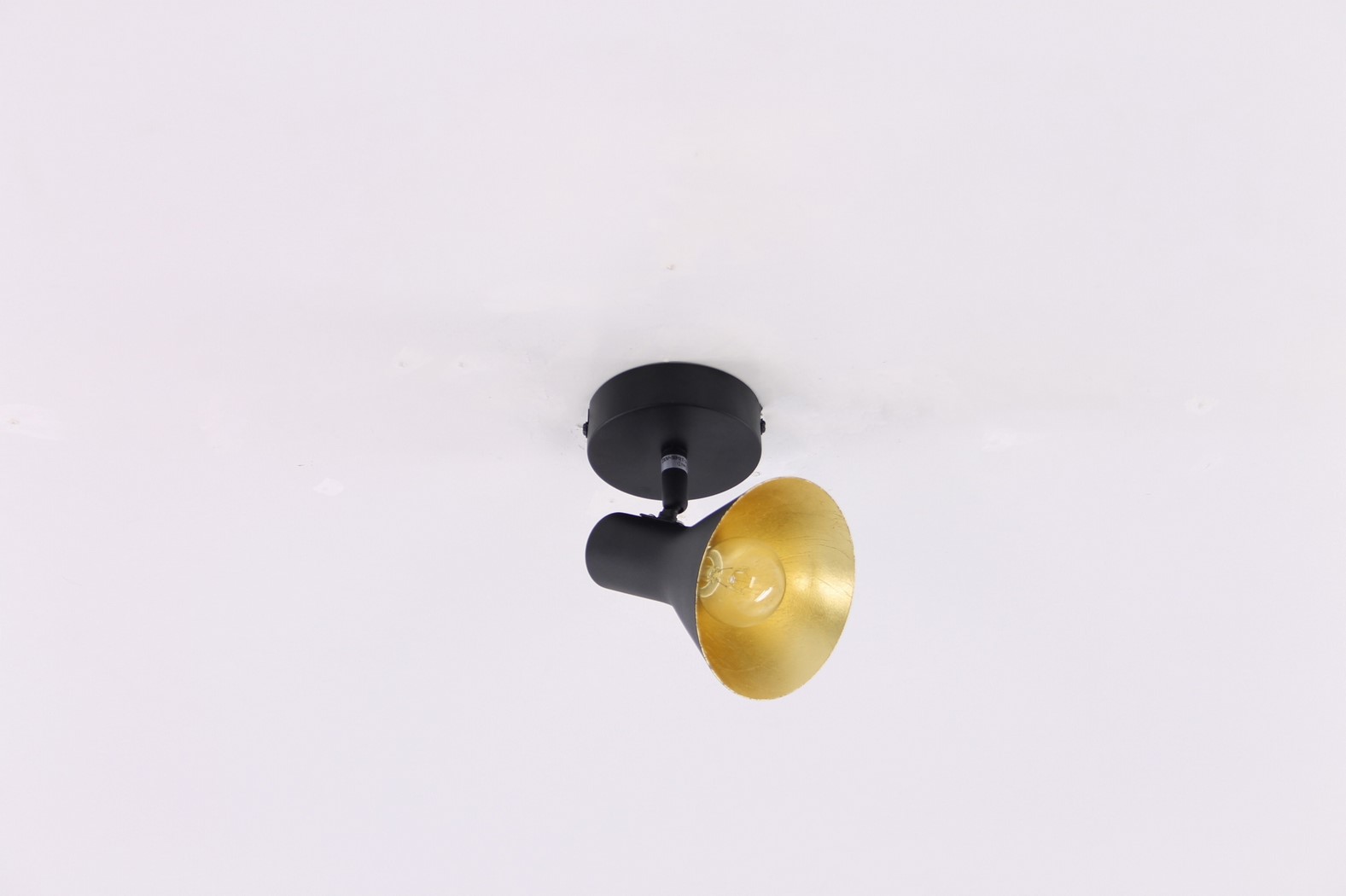 Opbouwspot zwart met goud 1-lichts 38531 Opbouwspot zwart met goud 1-lichts 38531