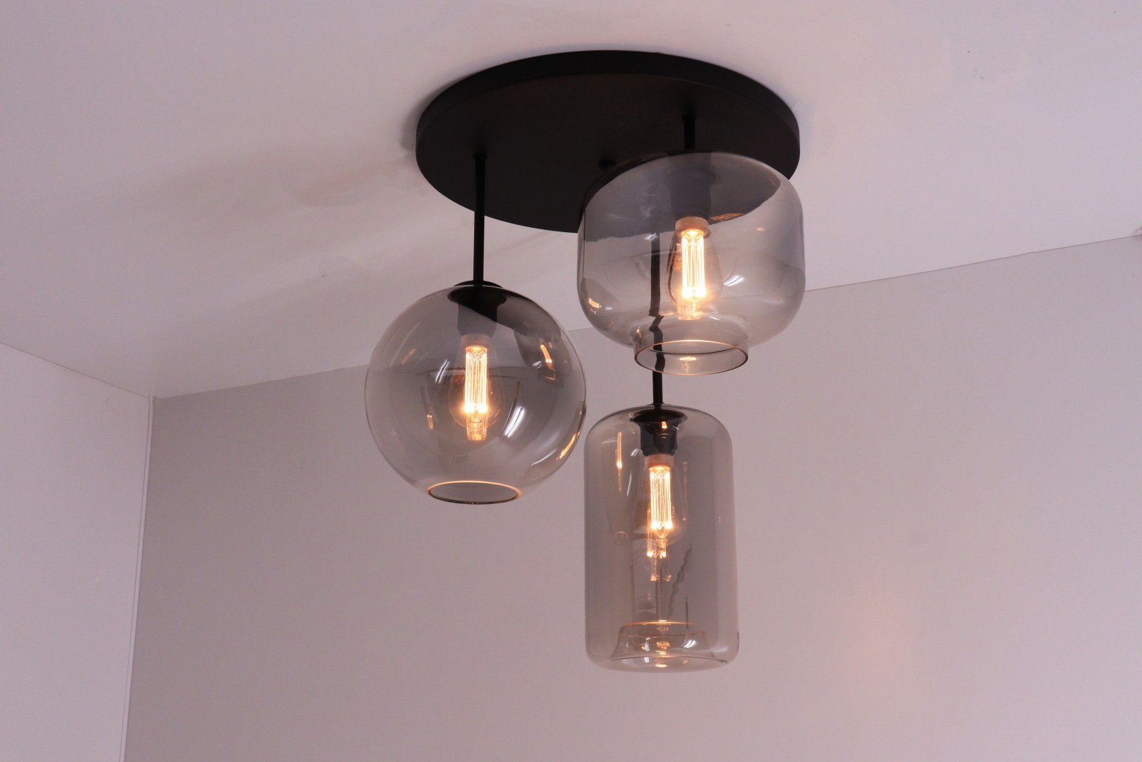 Plafondlamp 3 glazen - Grey glas 42560+GR Plafondlamp 3 glazen - Grey glas 42560+GR