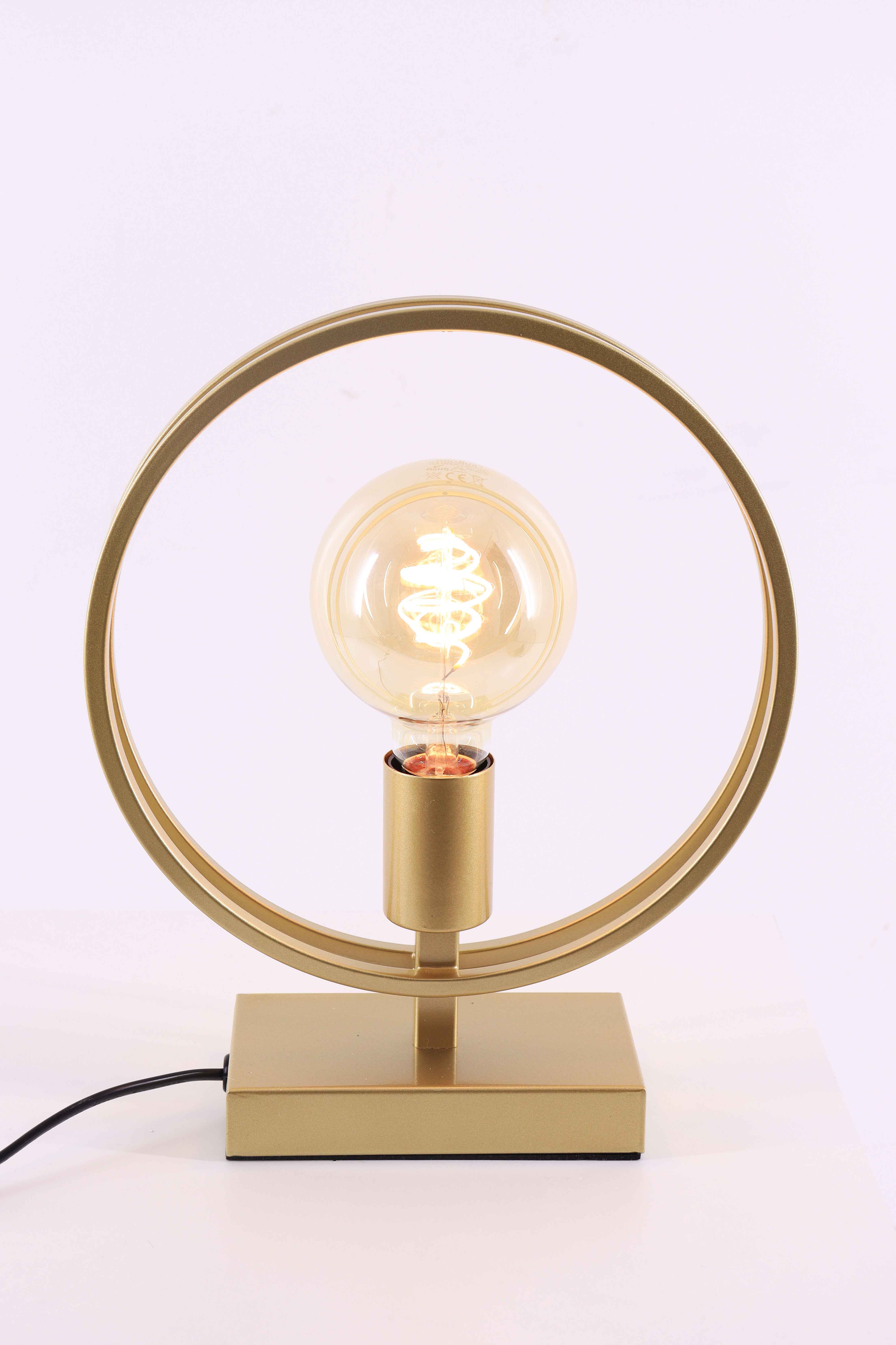 Tafellamp 2ringen - goud - hoogte 30cm 61081 Tafellamp 2ringen - goud - hoogte 30cm 61081
