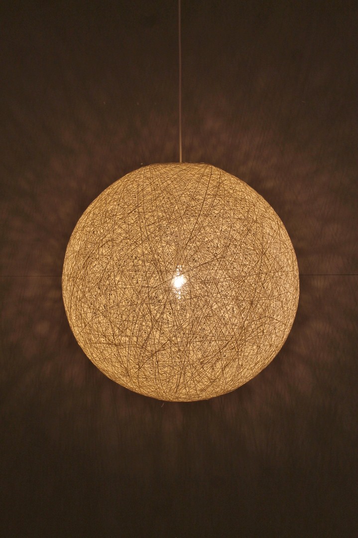 Voorwaarden Samenstelling Geval Hanglamp touwbol abaca 80cm wit XL