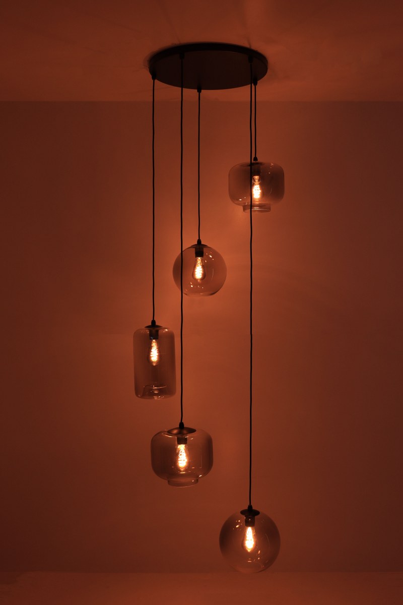 EEF Videlamp / Hanglamp Grey - getint glas - 340cm 50131VL EEF Videlamp / Hanglamp Grey - getint glas - 340cm 50131VL
