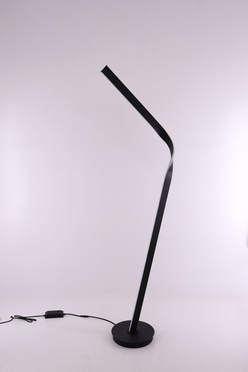 vloerlamp - zwart gebogen - 180cm