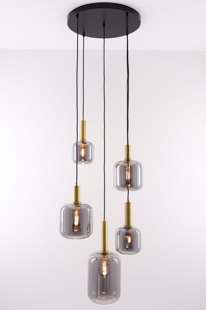 Hanglamp/Videlamp 5-lichts smoke 43120 Hanglamp/Videlamp 5-lichts smoke 43120