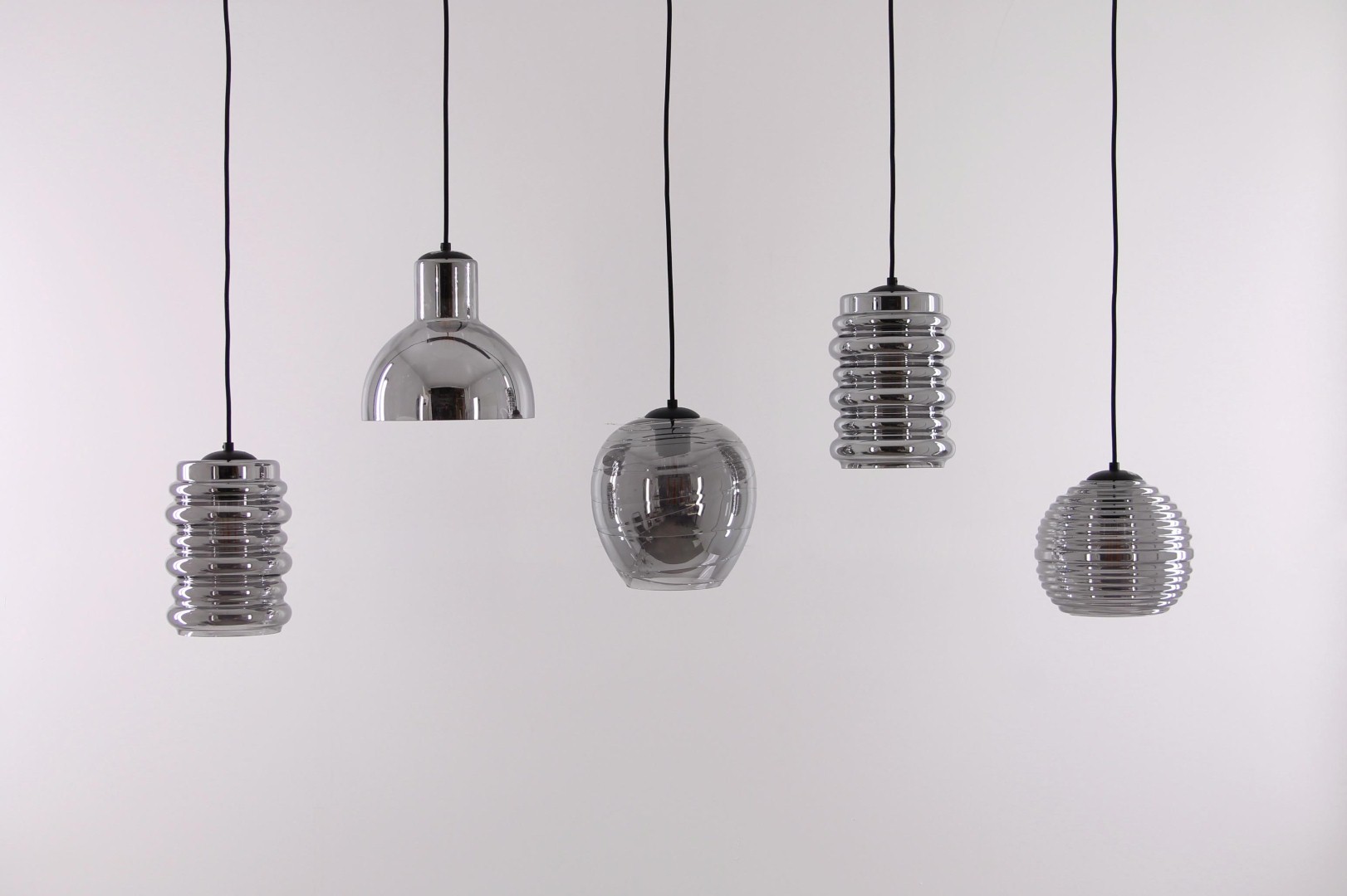 Hanglamp rookglazen 5-lichts 125cm 42348 en glas Hanglamp rookglazen 5-lichts 125cm 42348 en glas