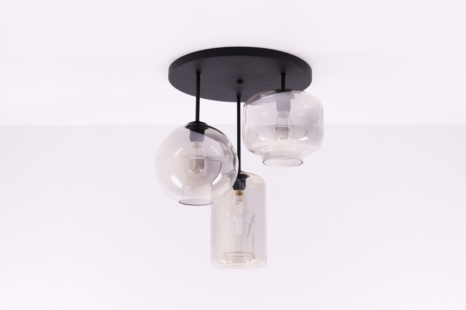 Plafondlamp 3 glazen - Grey glas 42560+GR Plafondlamp 3 glazen - Grey glas 42560+GR