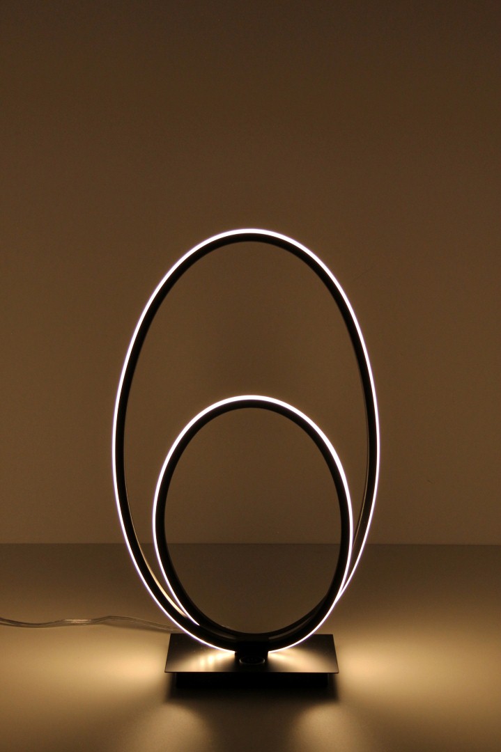 Tafellamp LED ovaal cirkels zwart 40819 Tafellamp LED ovaal cirkels zwart 40819