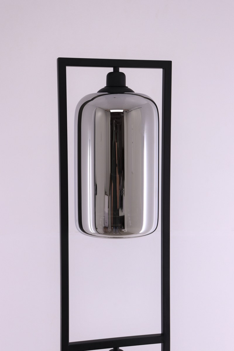 Vloerlamp frame - 2 rookglas kokers - 170cm 50151 Vloerlamp frame - 2 rookglas kokers - 170cm 50151