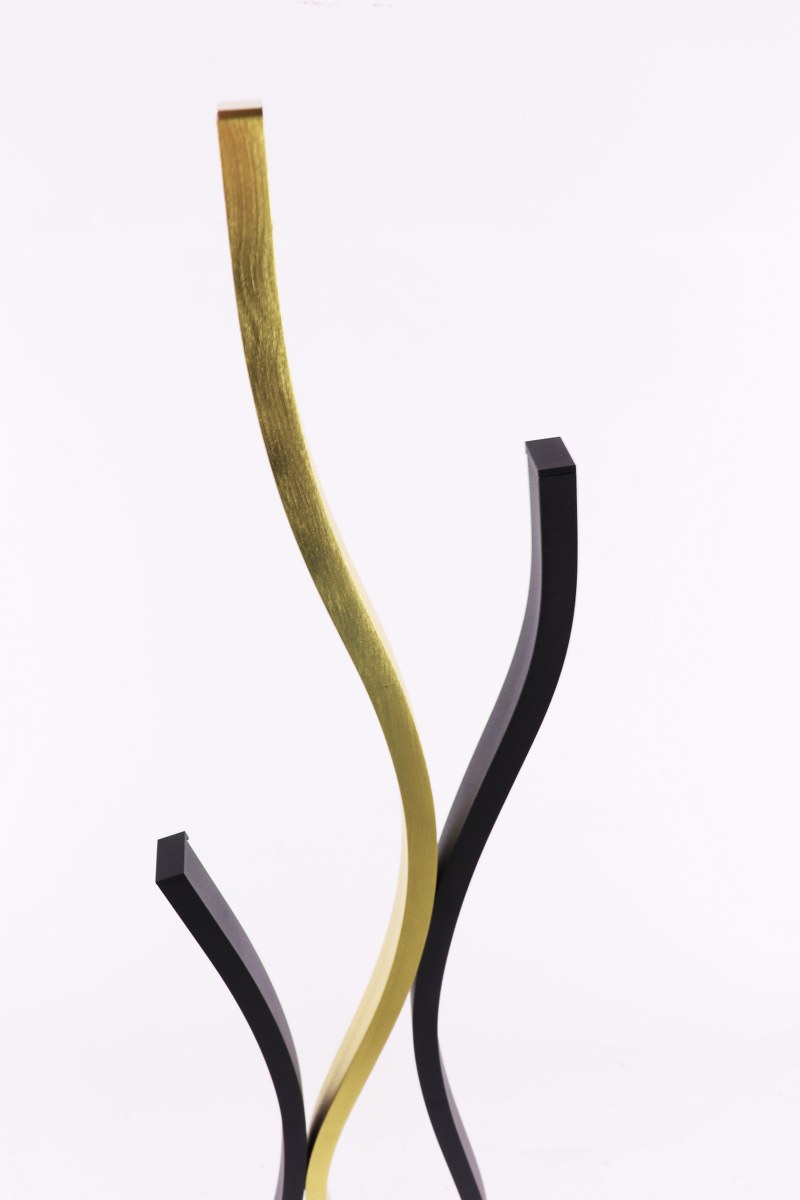 Design vloerlamp - zwart met goud - dim to warm 44325 Design vloerlamp - zwart met goud - dim to warm 44325
